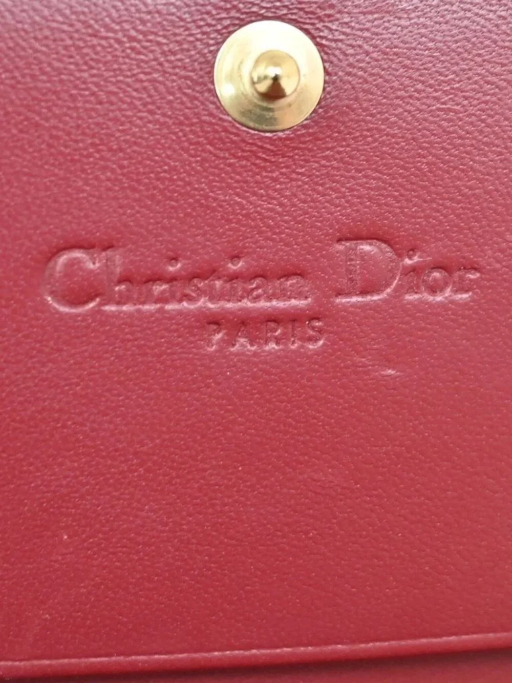 CHRISTIAN DIOR Cannage Mini Lady Dior Gardenia Wallet Patent Leather Red 80RL584